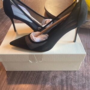 Chic Black Mesh Stiletto Heels
